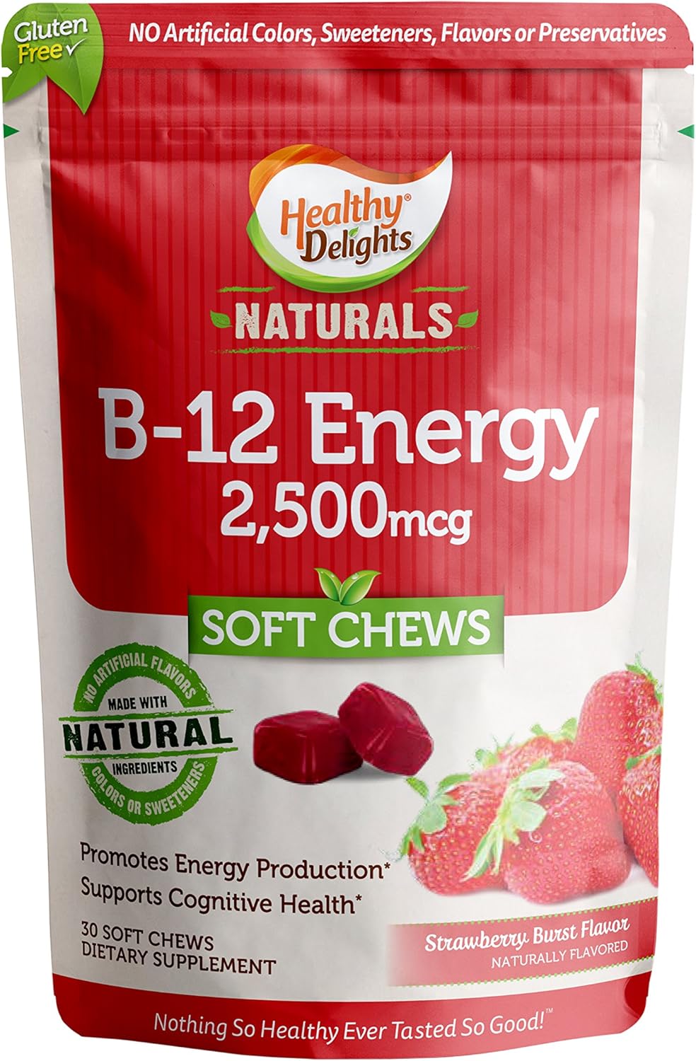 Healthy Delights Naturals, B12 Energy Soft Chews, Promotes