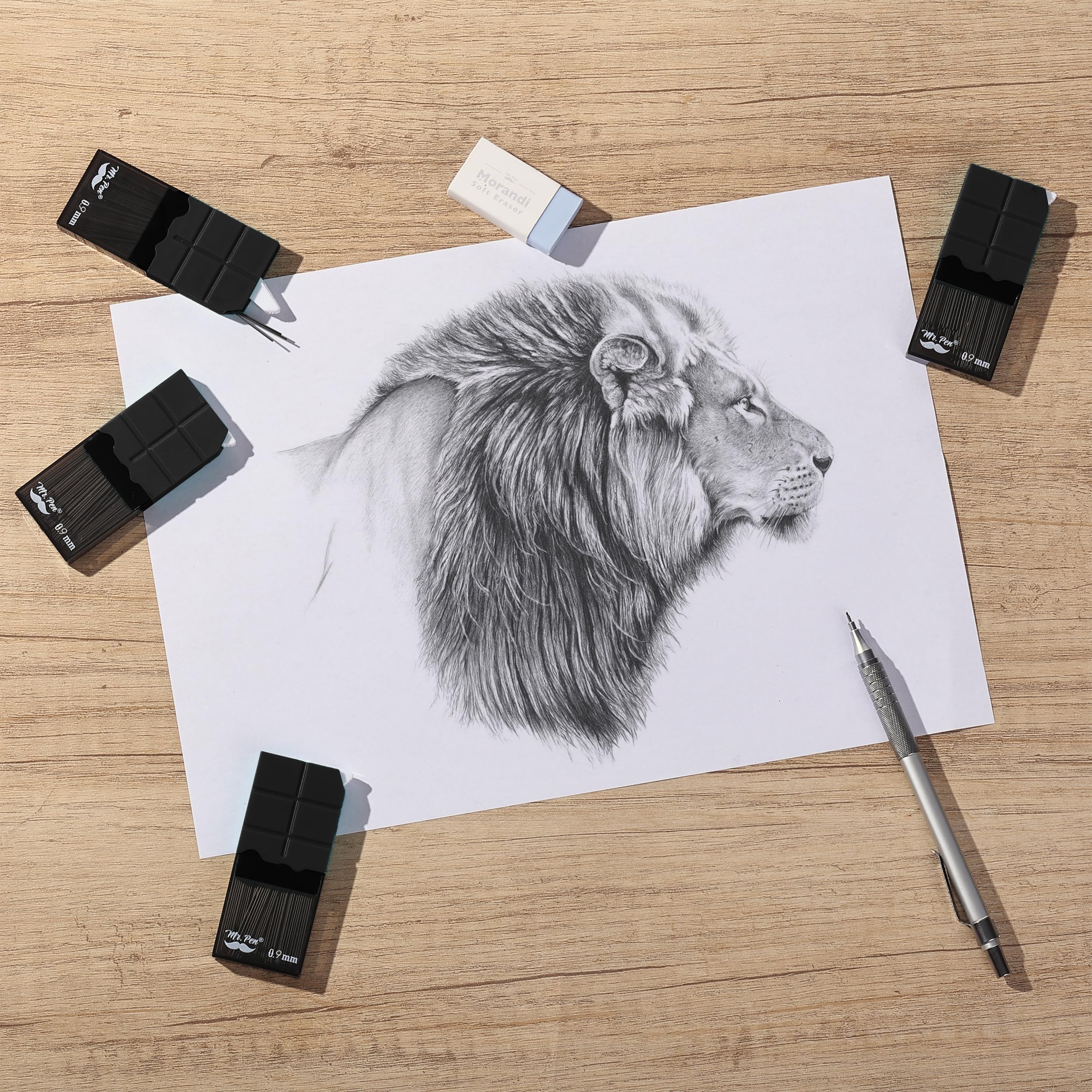 Mr. Pen- 0.9 Millimeter Lead Refills for Mechanical Pencils, 4B, 4 Pack, 280 PCS, 0.9 Lead Refills - Image 8