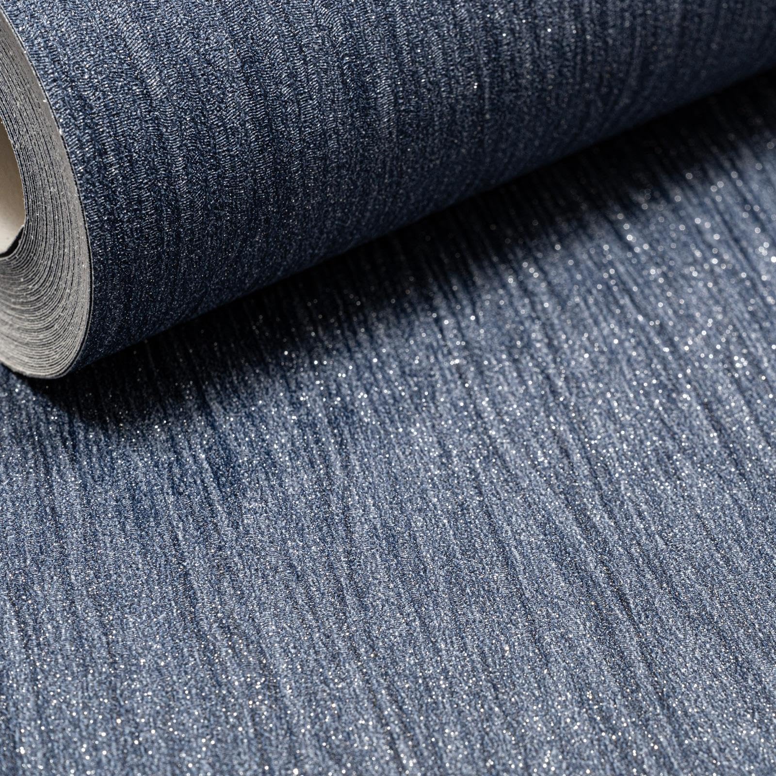 Sophie Laurence Blue,Glitter Plain Blue Glitter Wallpaper Silver Shimmer Textured Slightly Imperfect Thick Bedroom Bathroom Lounge Hallway 10M X 0.53M Full Roll