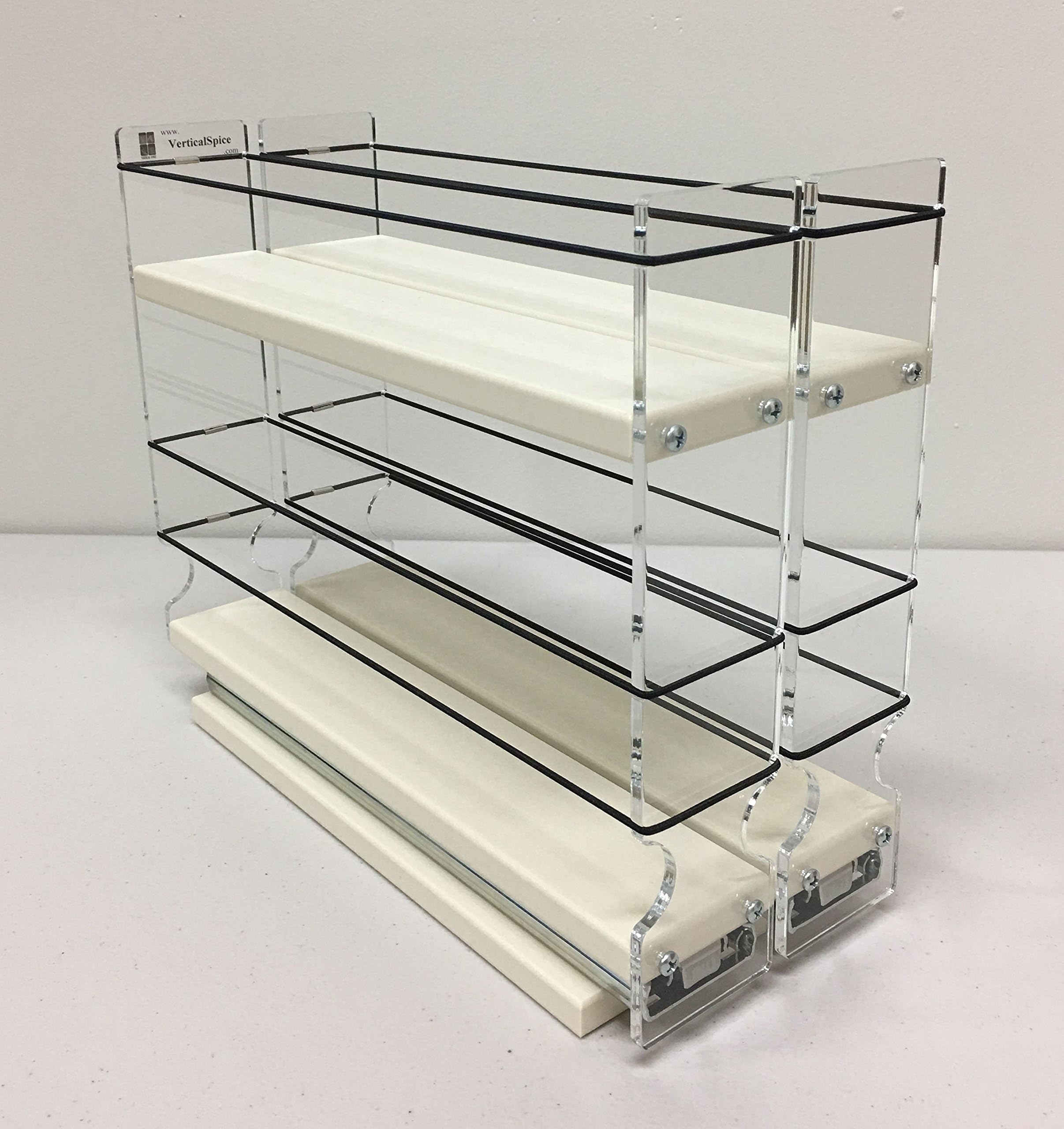 Vertical Spice - 22x1.5x10 DC - Spice Rack for Cabinet Storage - 2 Drawers with 2 Shelves - Easy to Install - Shallow Cabinets