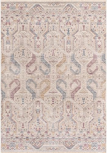 Miniatura 3 de Unique Loom Deepa Collection - Alfombra de área - Congruence (rectangular 4' 0" x 5' 10", marfilborgoña)