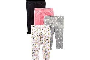 Baby Girls' 4-Pack Comfy Leggings for Playful Adventures