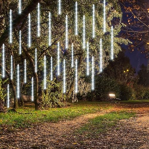 Miniatura 2 de Dazzle Bright 864 luces LED de Navidad, luces de lluvia de meteoritos de 11.8 pulgadas, 24 tubos, enchufe impermeable, luces de lluvia que caen,