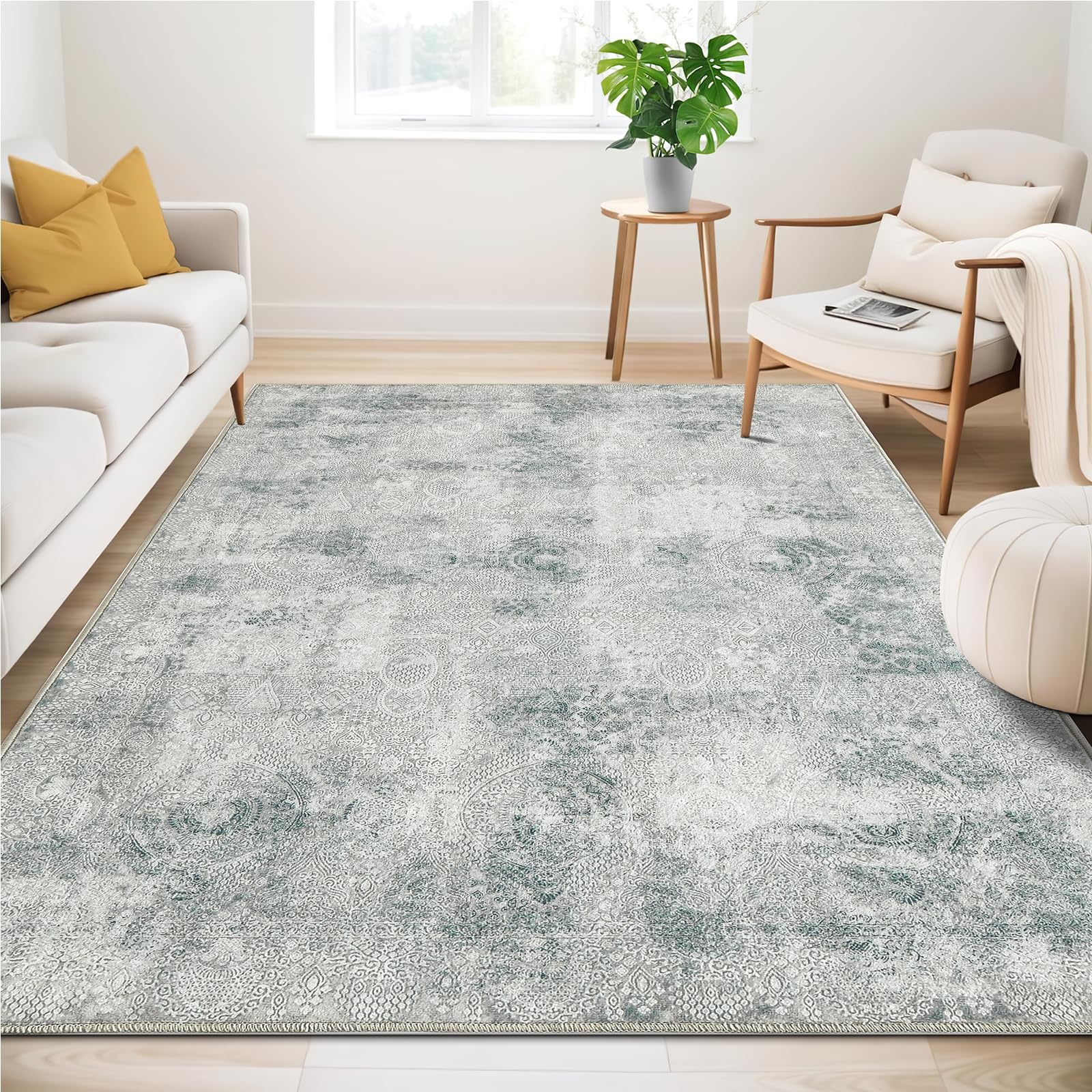 Teppich 160 x 230cm,Waschbarer Modern Abstrakt Wohnzimmer Teppisch | Große Teppiche, Großer Carpet rutschfest, für Schlafzimmer, Esszimmer