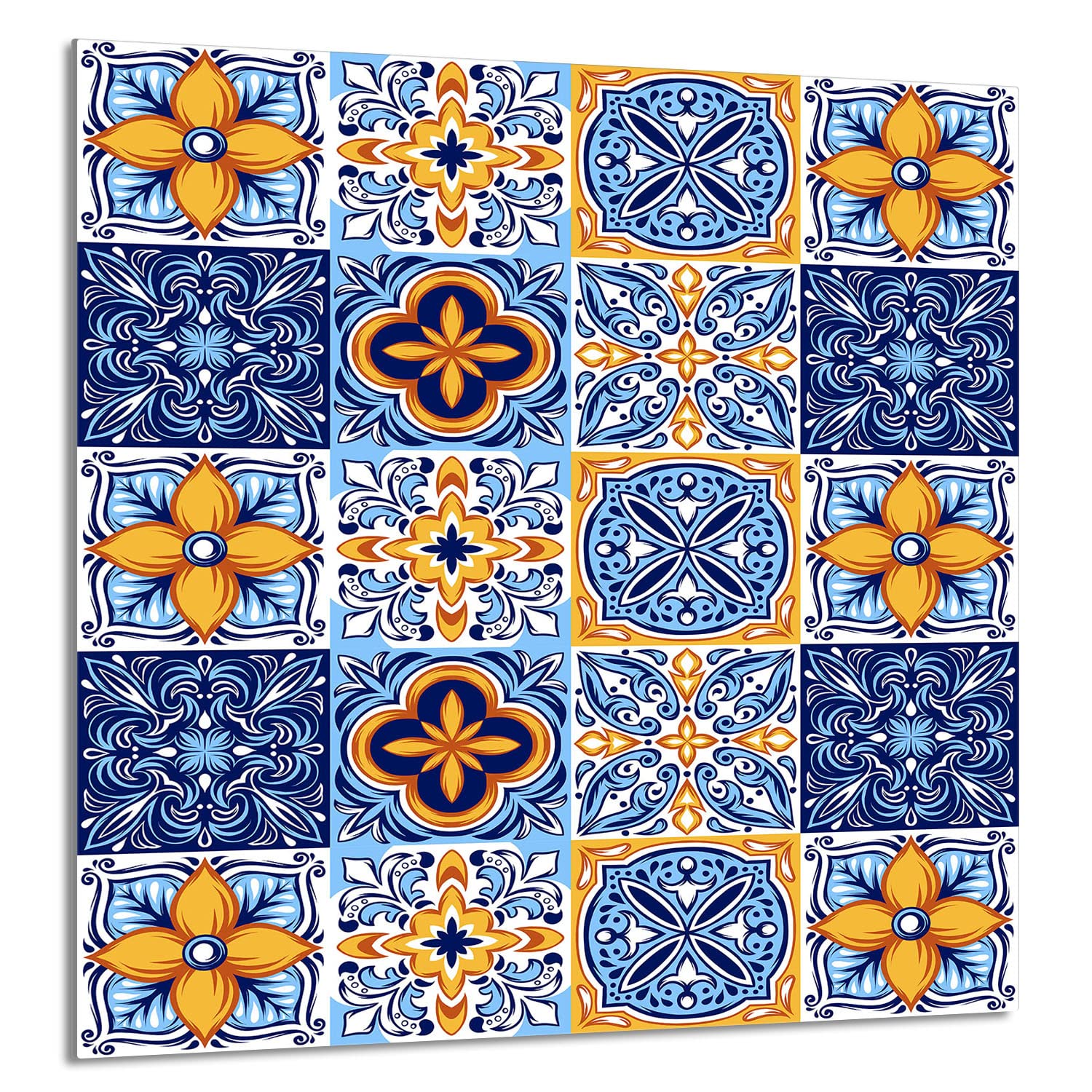 Paraschizzi da cucina in vetro temperato 60 x 65 cm – Vetro decorativo con nastro adesivo – Pannello posteriore in vetro per cucina, Copri piano cottura induzione, Mosaico