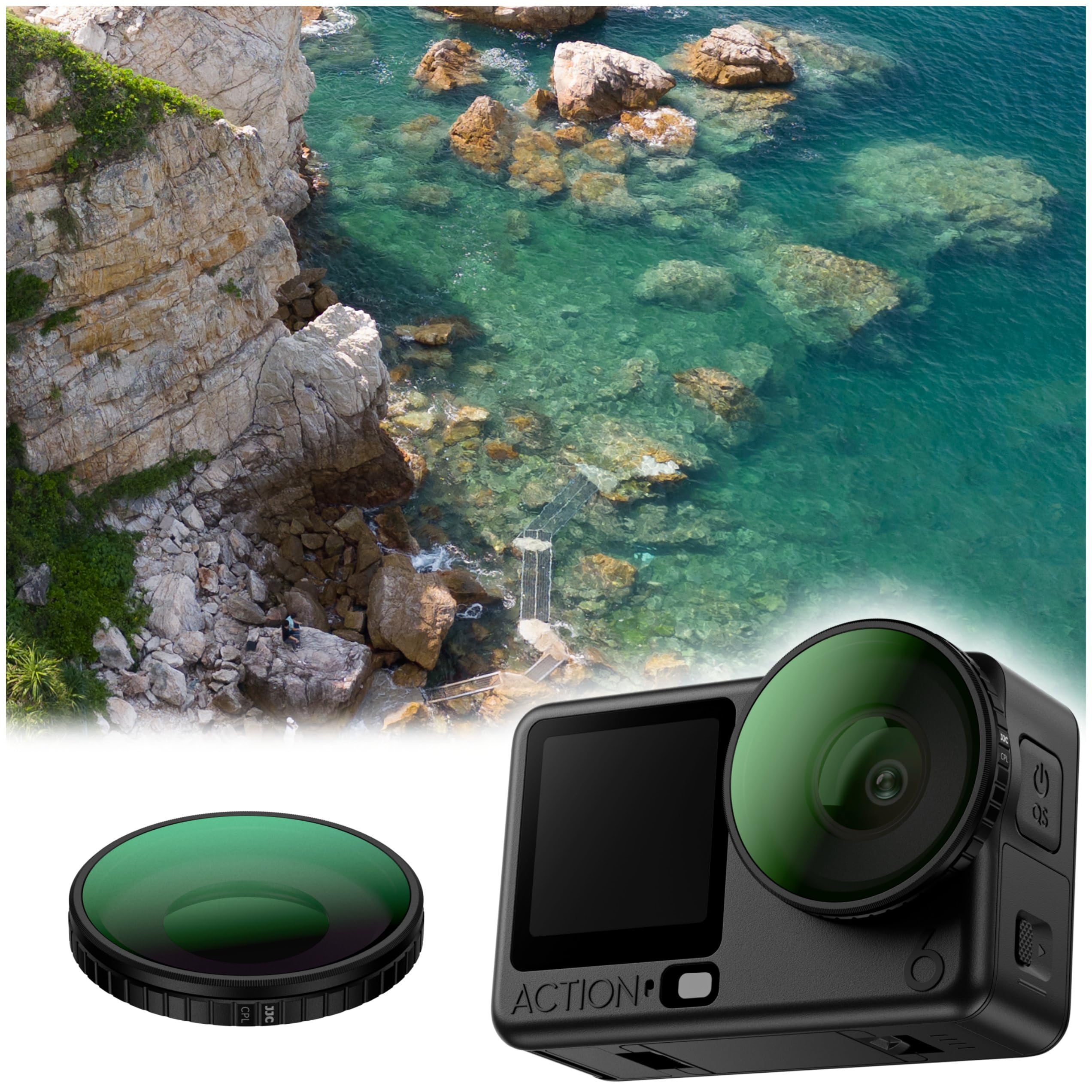 Filtr CPL do DJI Osmo Action 6, okrągły filtr polaryzacyjny do DJI Action 6 z etui do przechowywania