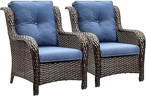 Hampton Bay Outdoor Wicker Patio Dining Chairs Set of 2 with High...