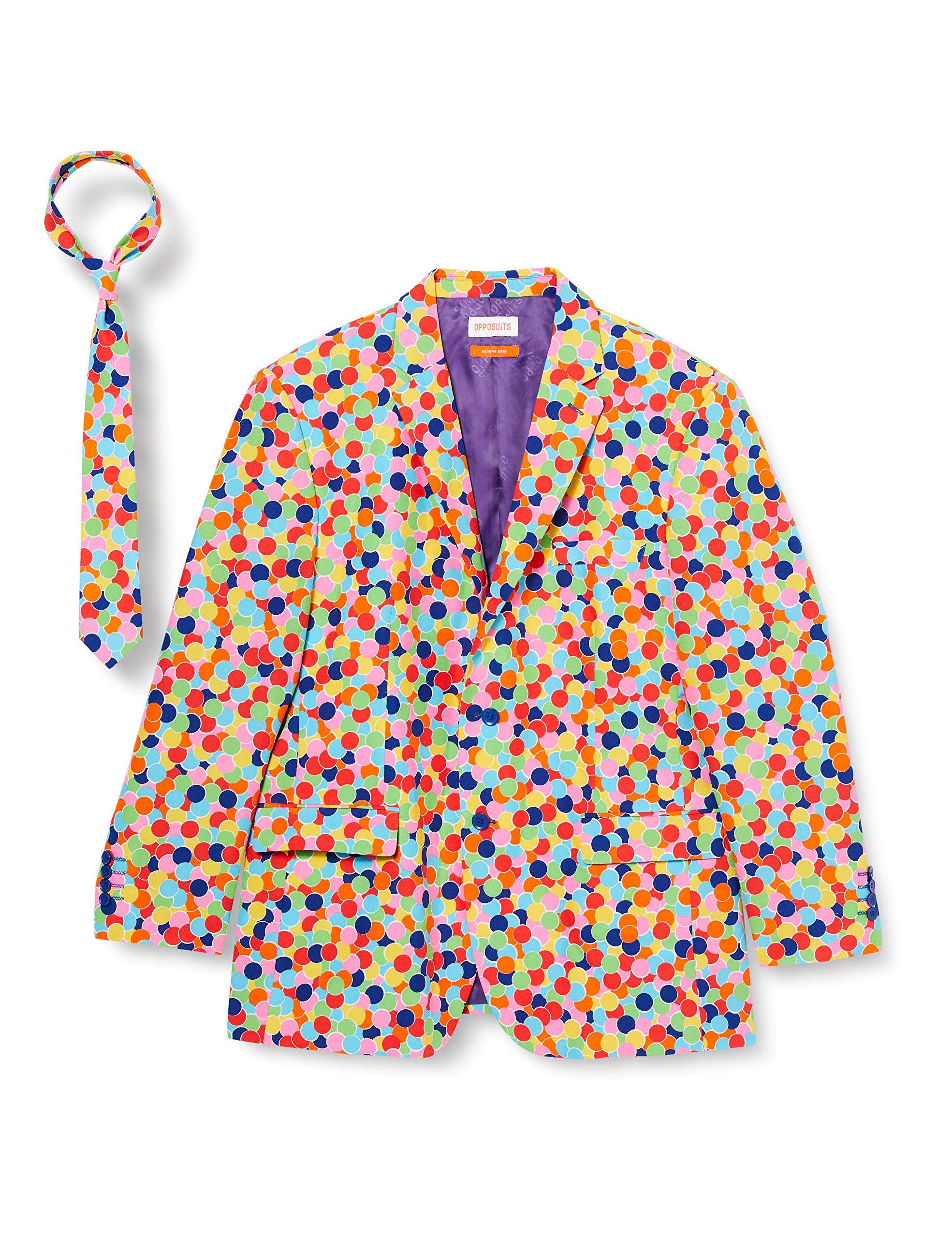OppoSuits Karnevalskostüme Herren festlichem Druck Anzug mit Krawatte