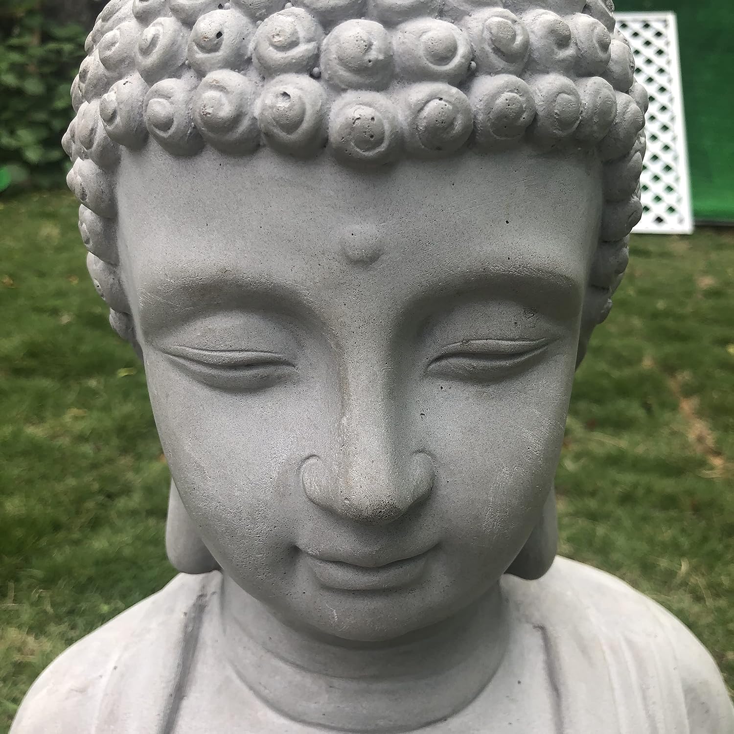 Kante 25.6" Lightweight Sitting Meditating Buddha Zen Indoor Outdoor Statue Gray Concrete