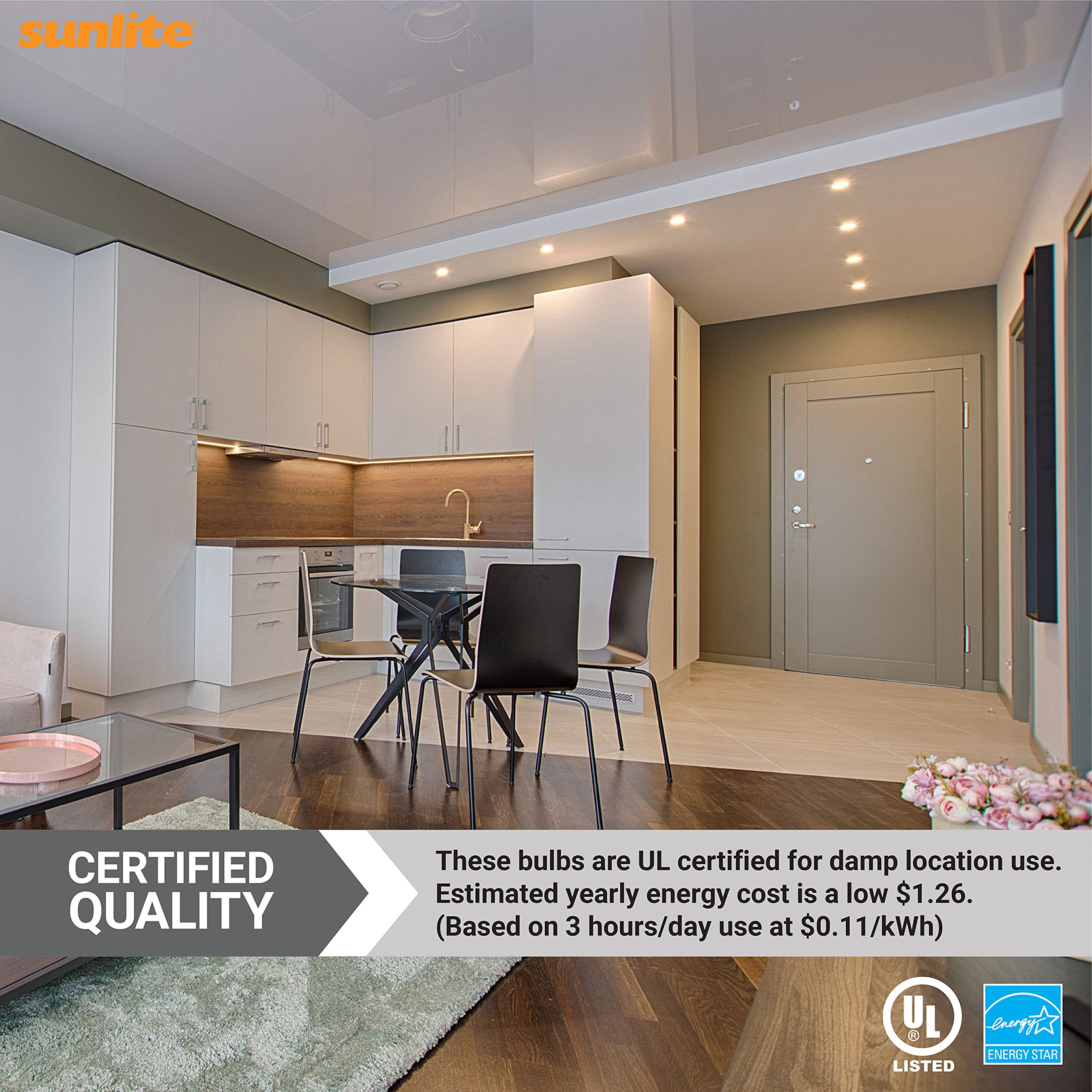 Sunlite 81395 LED BR30 Recessed Light Bulb 10 5 Watt 65w Equivalent 800 Lumens Medium E26 Base Dimmable — view 5