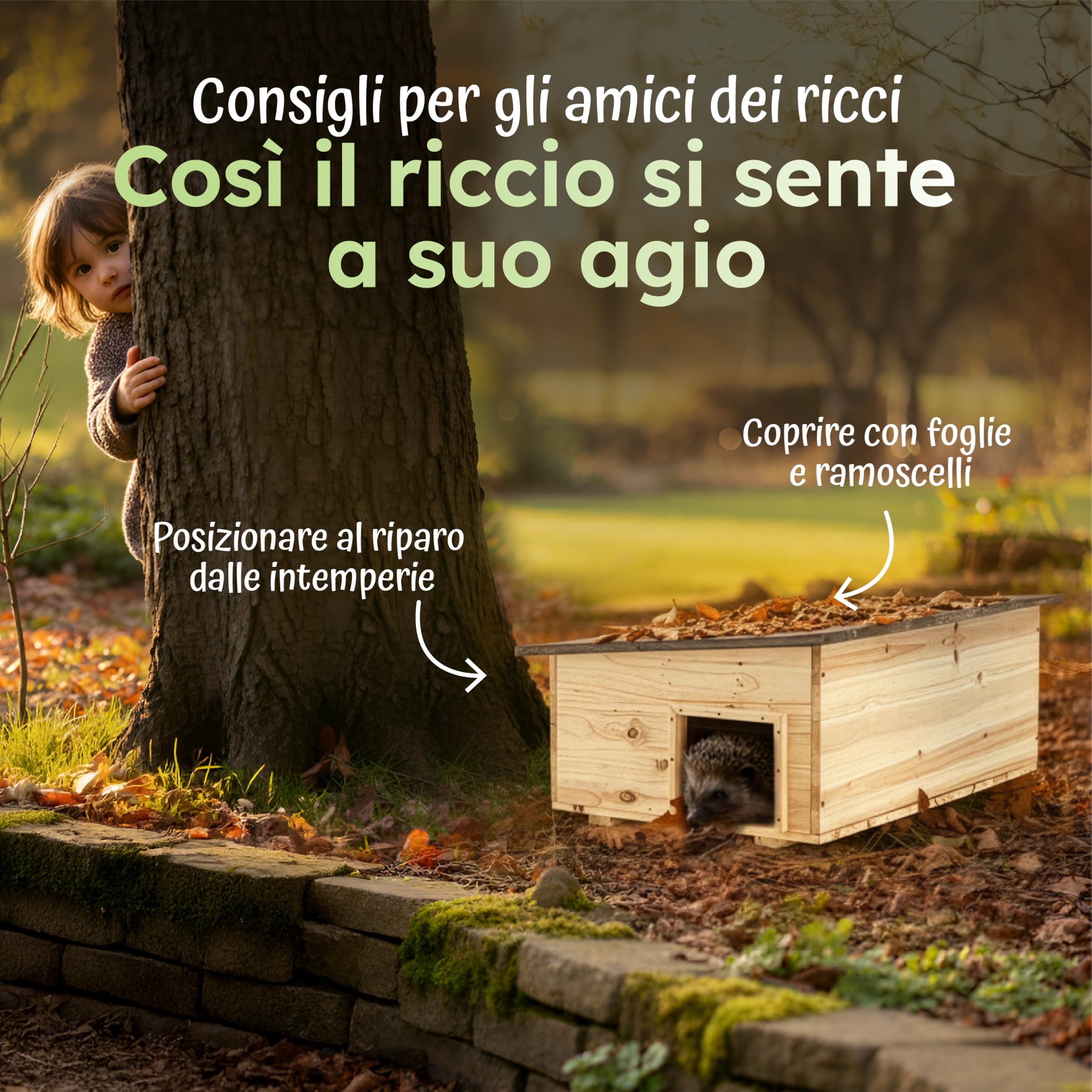 Moorland Casetta per ricci Rifugio con ingresso a labirinto ventilato base | 54x38cm con tetto removibile in legno verniciato spazioso resistente al freddo giardino casa all'inverno dormitorio fondo IH5