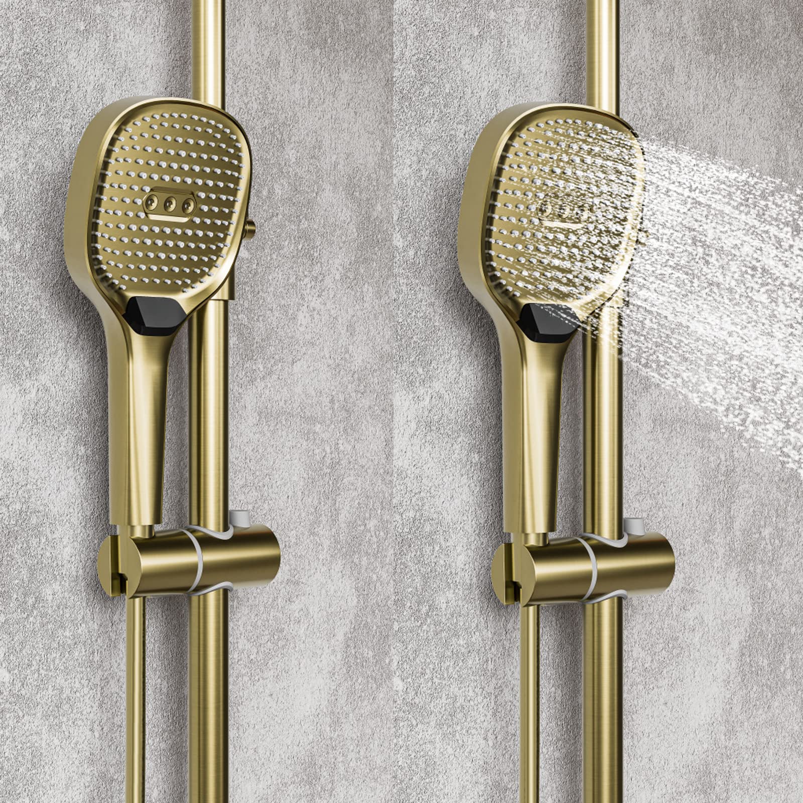Sistema doccia, sistema doccia termostatico, set completo di rubinetti per doccia a parete, set di rubinetti per doccia per vasca, spruzzatore per WC, soffione doccia a pioggia e doccetta