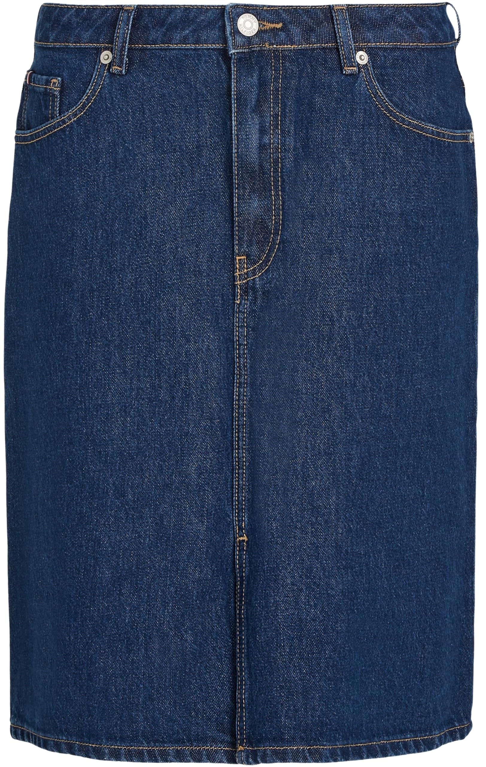 Tommy Hilfiger Damen Jeansrock Straight Ace Knielang