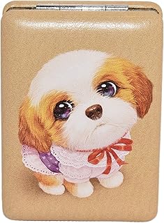 Shih Tzu Pup Dog Wearing a Dress Compact Magnifing & Regular Pocket Purse Makeup Mirror