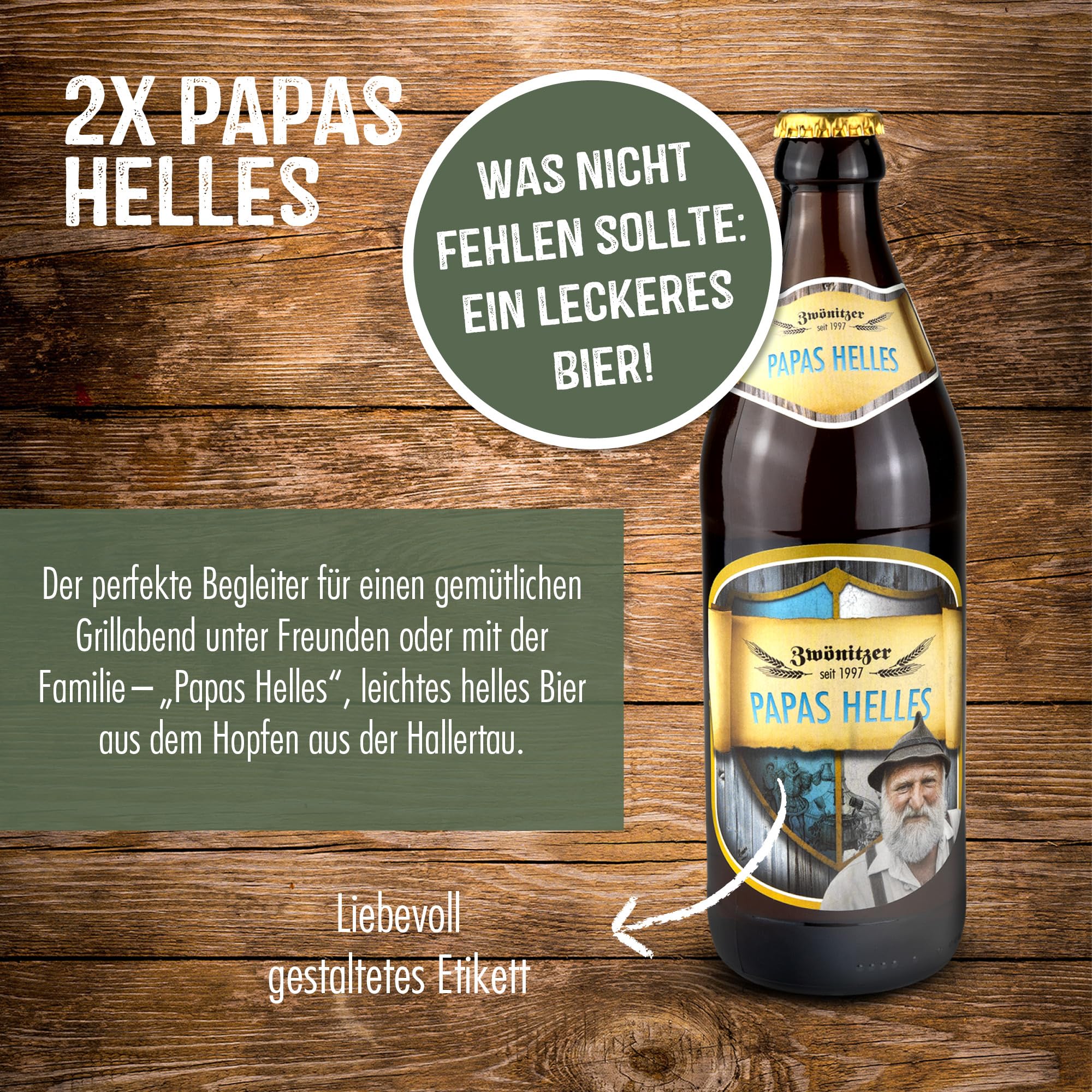 Brauerei Zwönitz – Papas Grillbox – Grill Set mit Bier, Senf & BBQ Sauce - BBQ Geschenkset - Grill Geschenke für Männer - BBQ Zubehör - Geschenke für Grillfans