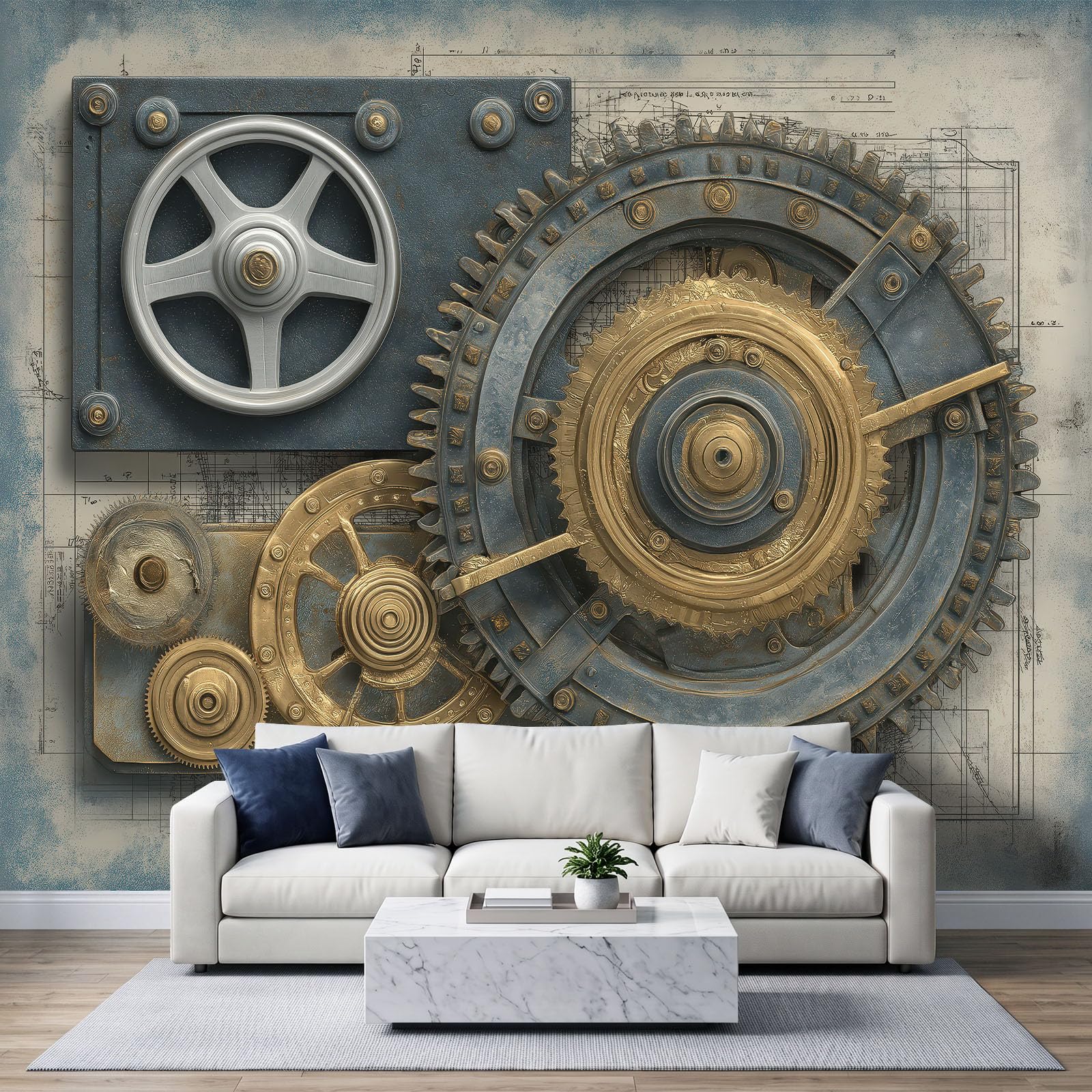 Genérico Industrial Usado Papel pintado no tejido de pared, 400 x 280 cm