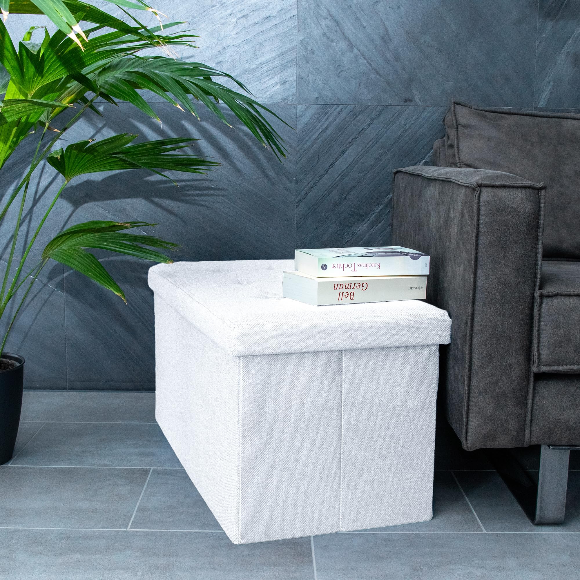 Panca Pieghevole INTIRILIFE - 76x38x38 Cm - Con Vano Portaoggetti - Foto 9