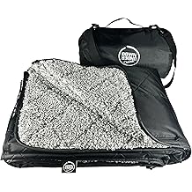 DOWN UNDER OUTDOORS Large Waterproof Windproof Extra Thick 350 GSM Quilted Fleece, or Sherpa Stadium Blanket