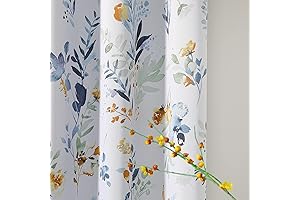 MYSKY HOME Floral Curtains: 84" Summer Curtains for Living Room: Thermal Insulated, Light Blocking, Privacy