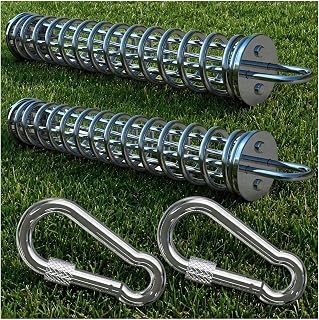 Heavy Duty Dog Tie Out Spring Shock Absorber, Dog Lead Spring for Tie Out Cable & Chain, Dog Runner Shock Spring, 304 Stainless Steel Buffer, Easy Installation Spring Pole for 2 Dogs(2 Springs)