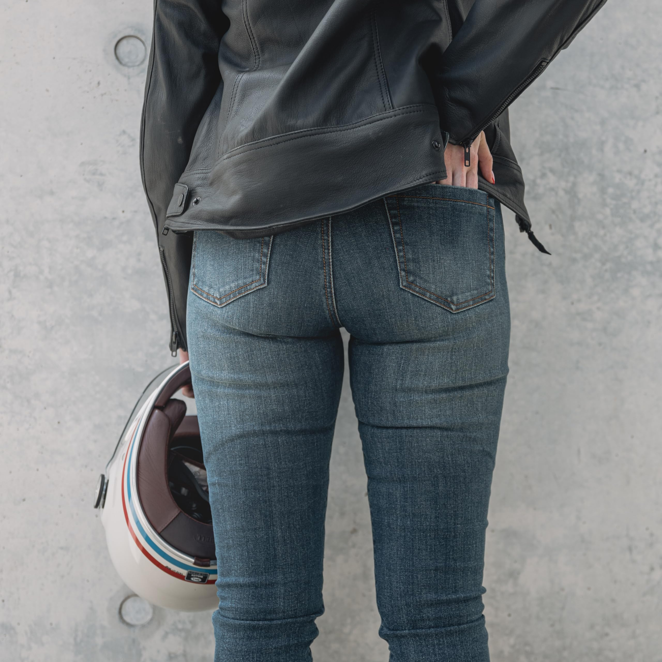 REBELHORN Classic III Lady Jeans da Moto Donna | Fodera in Fibra Aramidica | Protezioni Ginocchia e Fianchi SAS-Tec | Skinny Fit