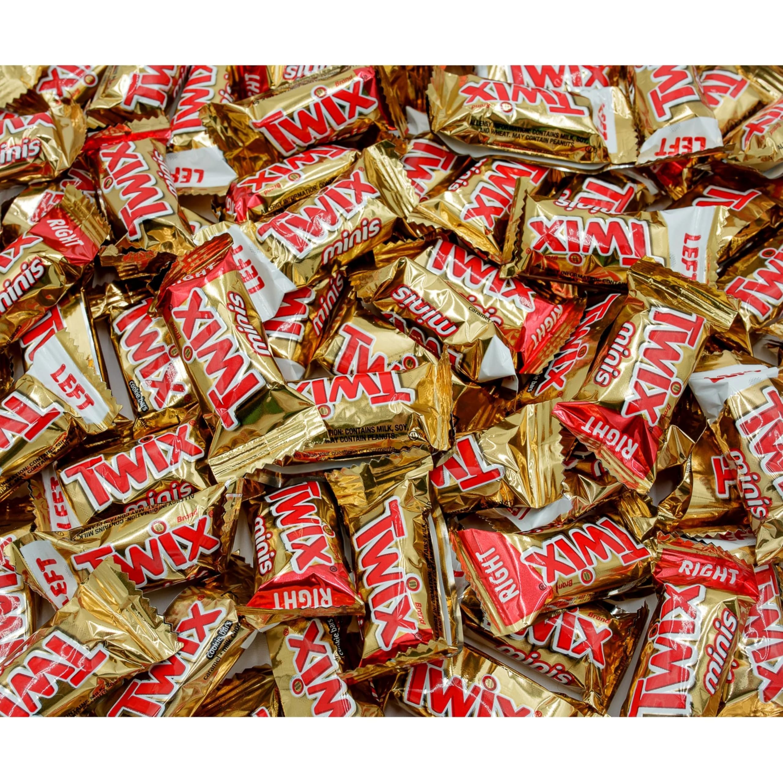 Sponsored Ad - Holiday Chocolates ASSORTIT X Twix Collab Individually Wrapped Miniatures Caramel Milk Chocolate Cookie Candy Bars Bulk 4 Lbs, 184+ Pcs Perfect For Trick Or Treat, Parties Right & Left Mix (64-Oz)