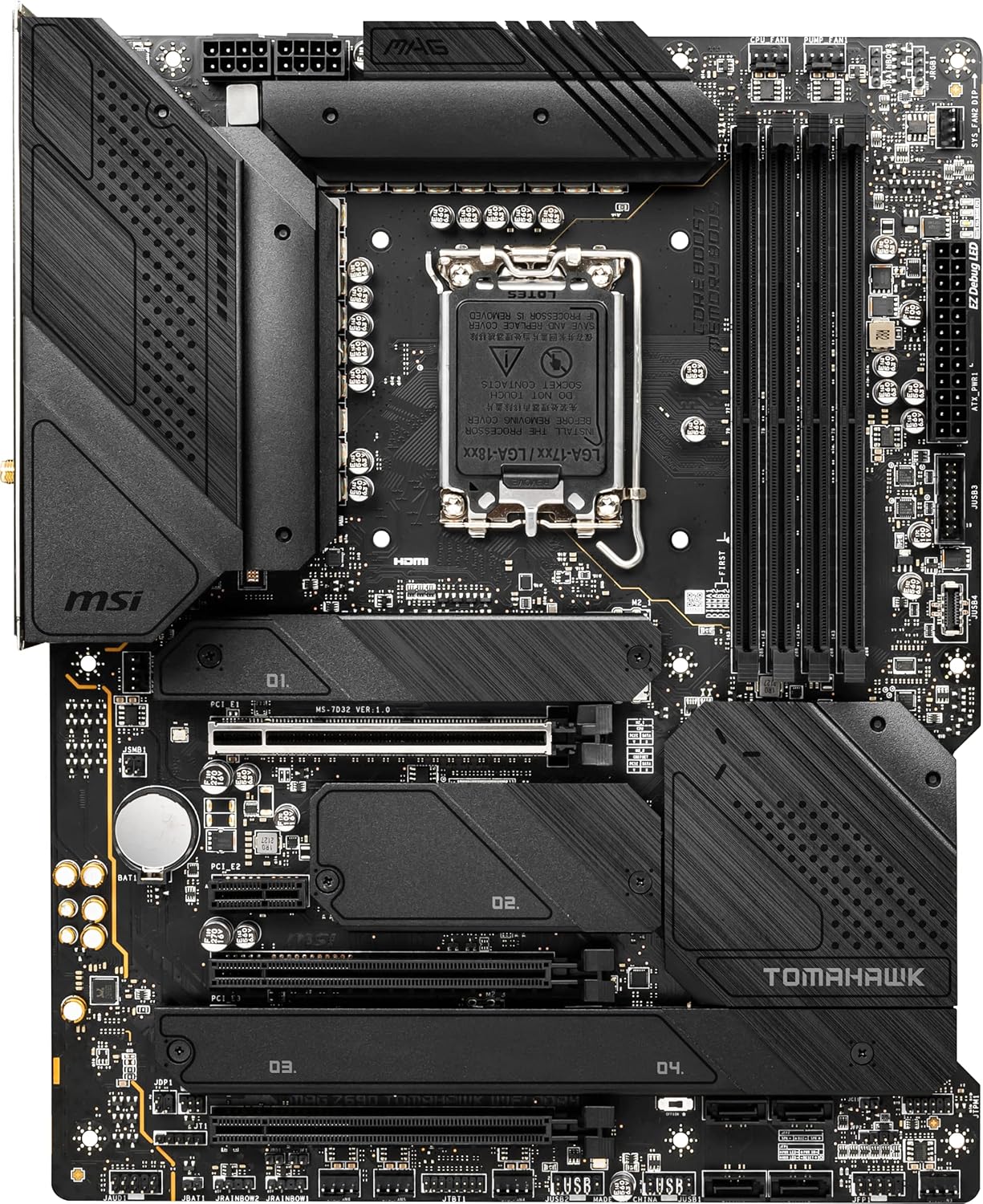 MSI MAG Z690 Tomahawk WiFi DDR4 Gaming Motherboard (ATX, 12th Gen Intel Core, LGA 1700 Socket, DDR4, PCIe 4, CFX, M.2 Slots, Wi-Fi 6) ATX MAG Z690 TOMAHAWK WIFI DDR4