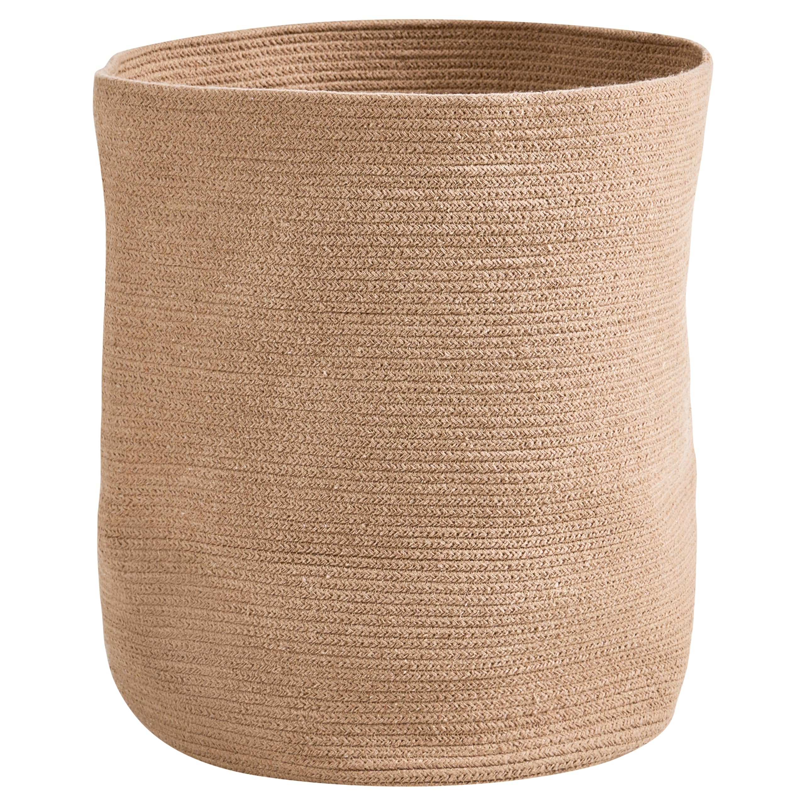 Korb Baumwolle beige geflochten mit Deckel Boho-Design Silopi