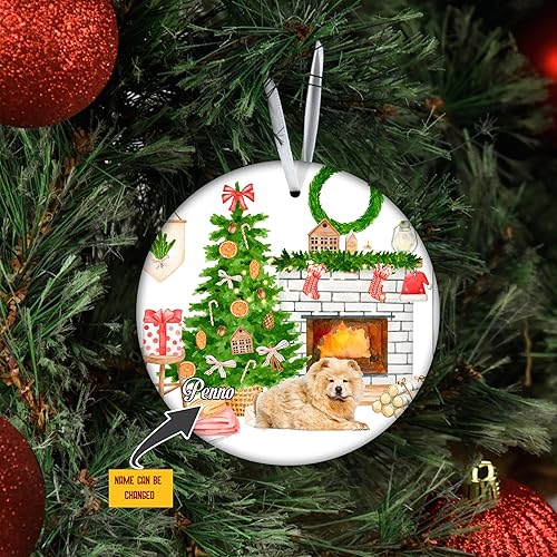 Miniatura 3 de Chow Chow - Adorno de perro de regalo para amantes de Chow Chow, adorno de Navidad para mujeres, adorno decorativo colgante de perro