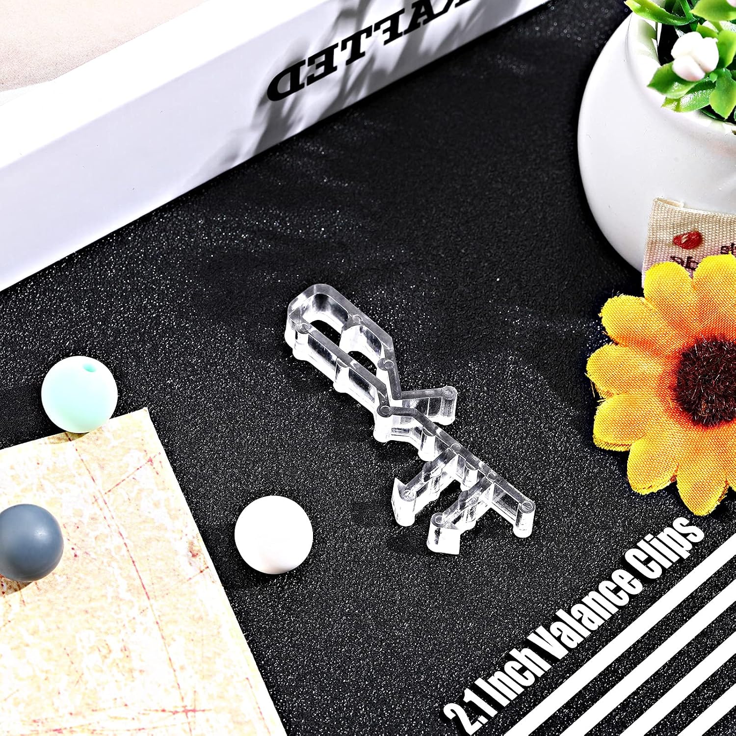 Hidden Valance Clips for Window Blinds Clear Plastic Valance Clips for Horizontal Blind Valance (30 Pieces,2.1 Inch)