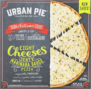 Urban Pie Artisan 8 Cheese Frozen Pizza, 16.7 oz - Clean Ingredients, No HFCS, Hydrogenated Fats or Bleached Flour