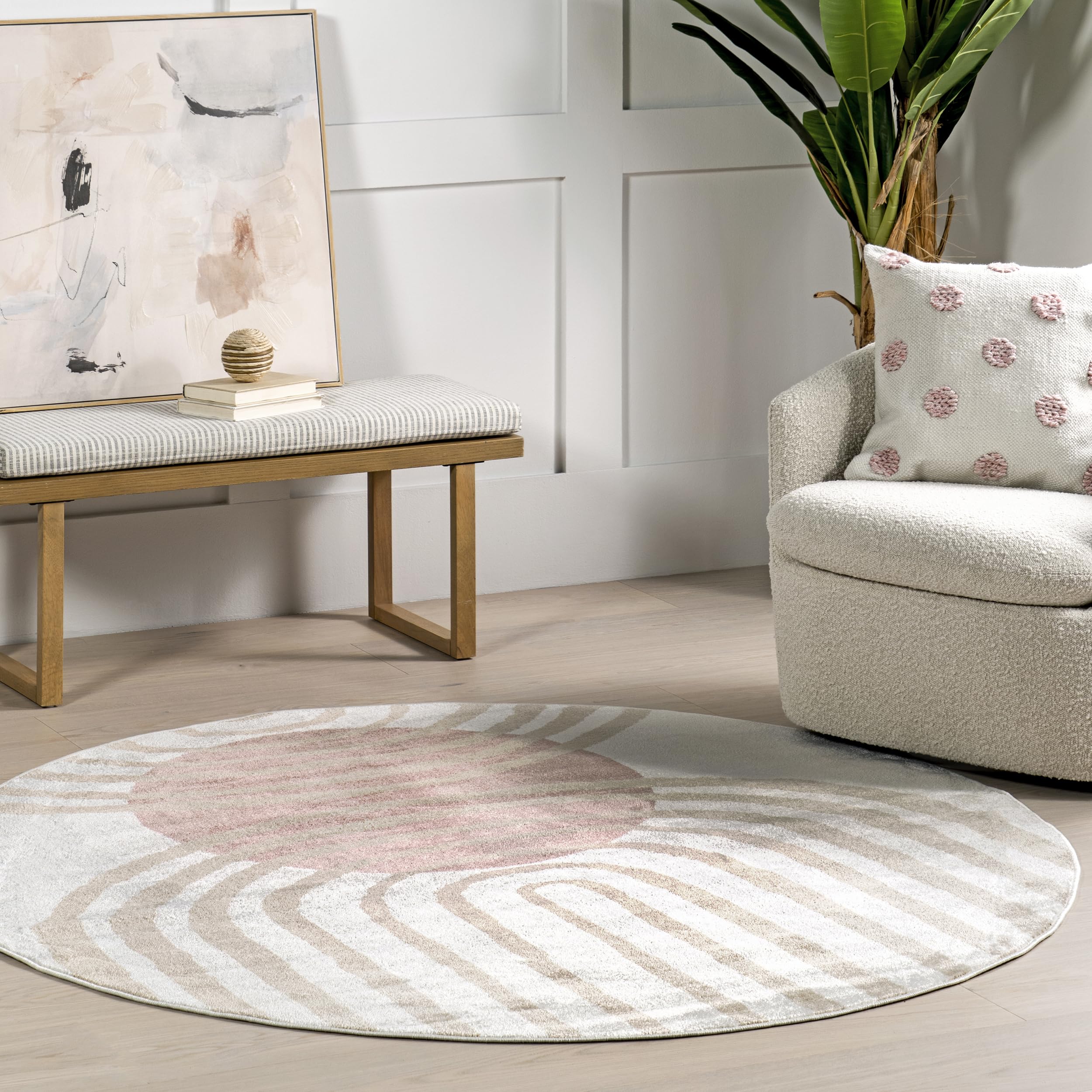 nuLOOM Shandra Abstract Sky Area Rug 6 Round Area Rug Modern