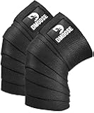 DMoose Fitness Knee Wraps for Weightlifting (Pair) – 78” Gym Brace Straps for Joint Stability & Pain Relief - Perfect for Squats & Working Out - USPA Approved Knee Wrap Supports for Men and Women