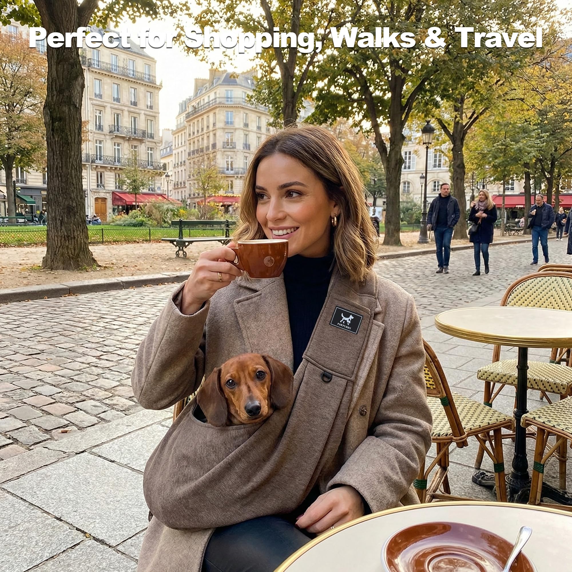 Écharpe de transport mains libres pour chien et chat de petite taille, bandoulière rembourrée réglable, double boucles de sécurité, écharpe souple pour animal de compagnie pour voyage en