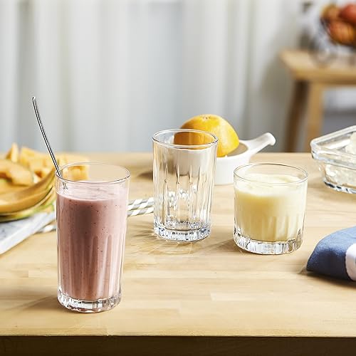 Miniatura 9 de Libbey Brockton - Juego de 8 vasos de jugo y rocas, transparentes, de corte clásico, elegantes vasos de bar aptos para lavavajillas para uso diario