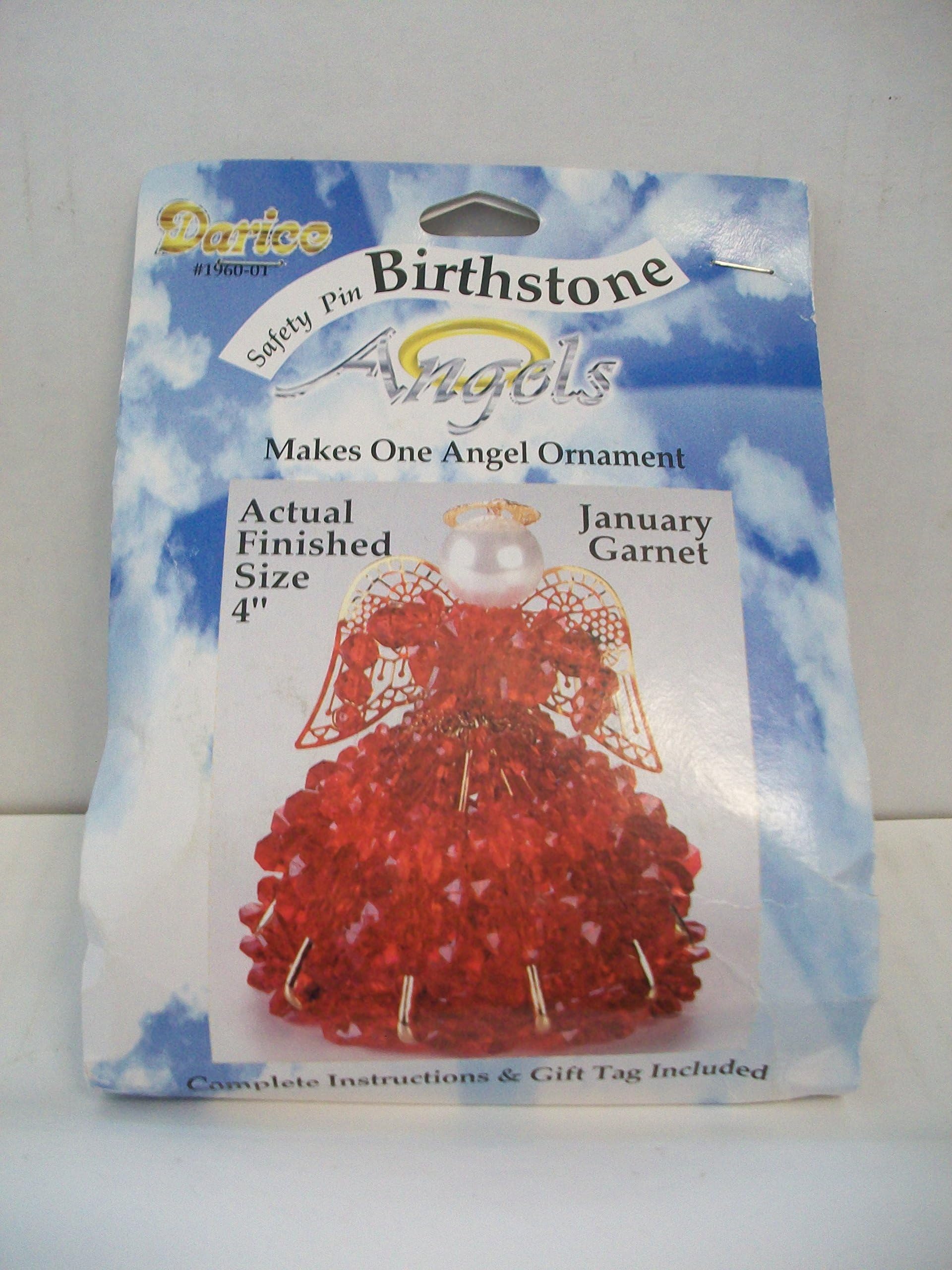 Darice 1960-01 Birthstone Angel Ornament Bead Kit - January Garnet Party Supplies, One Size, Red
