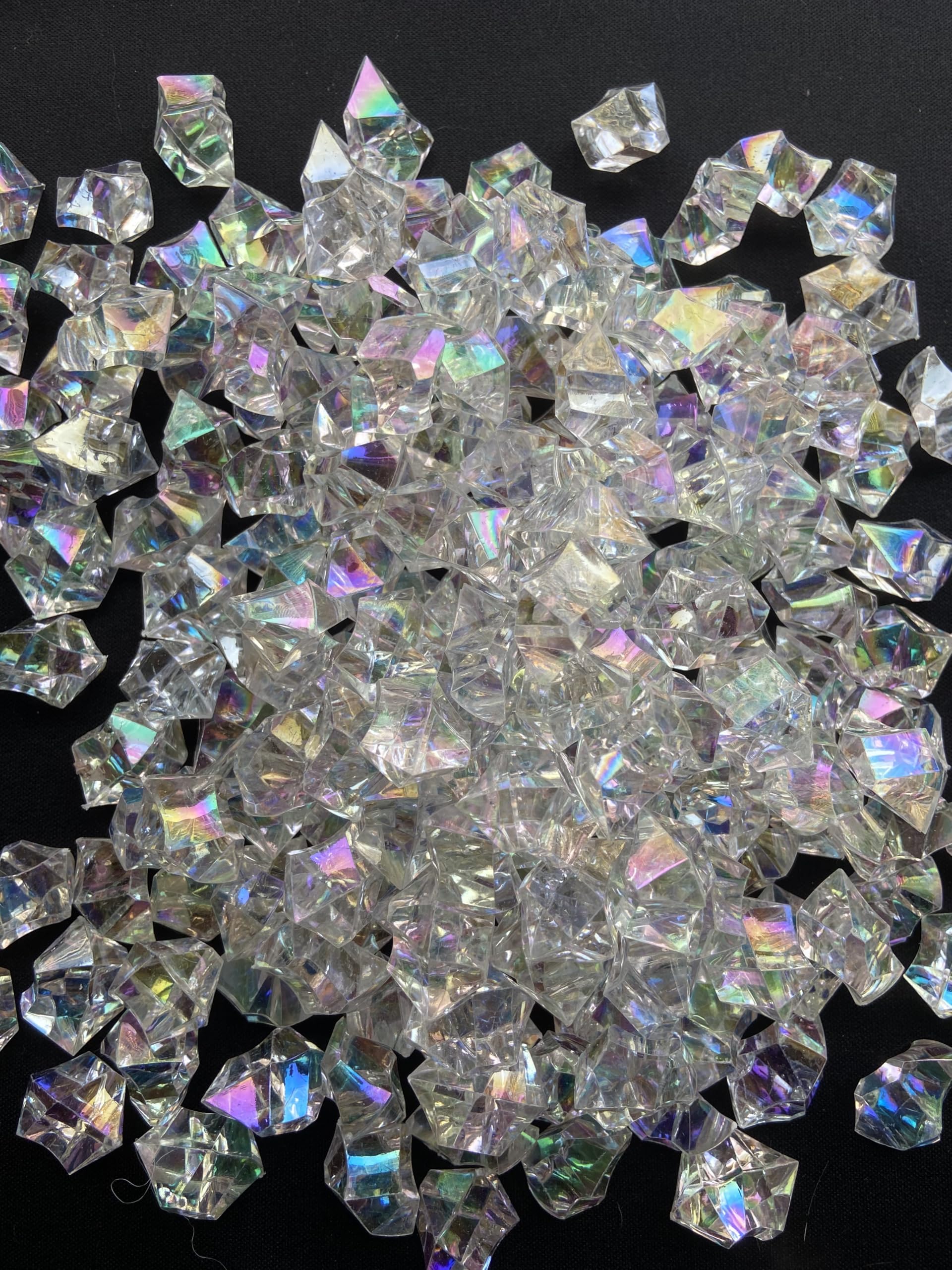 Acryl-Edelsteine, Kristalle, schillernd, klar, 250 Stück, Kunststoffdiamanten, Vase, Tafelaufsatz für Weihnachten, Regenbogen-Effekt, Vasenfüller, Hochzeitsdekoration, Party, Tischstreuung (schillernd