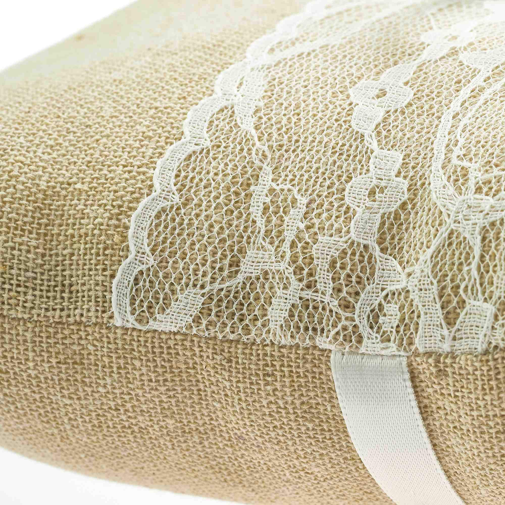 EinsSein 1x Almohada de Anillos Boda Set Flor de Yute 18x18 Grande + 2X Cesta de Flores Porta Bodas alianzas cojin Anillo Cojines Arras Caja Cajas Originales y Cesta niño Raso Rustico Llevar los