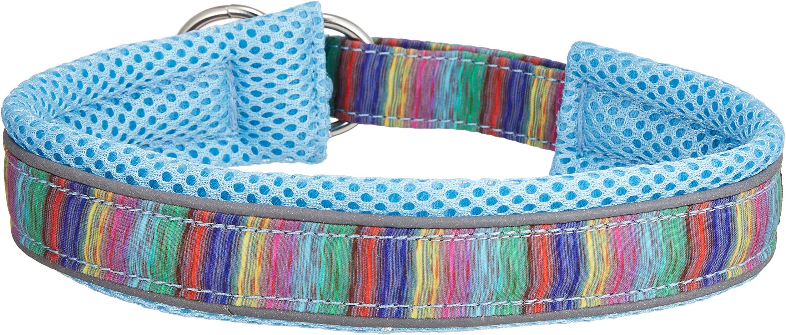 FinNero Pet Products, Finland – NORDIC LIGHTS Soft, Padded Mesh Dog Collar (2 (35-42 cm), Sky Blue)