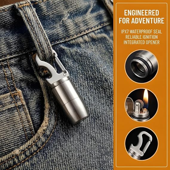 Multi-Functional EDC Mini Metal Lighter,Bronze