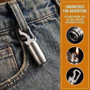 Multi-Functional EDC Mini Metal Lighter,Bronze