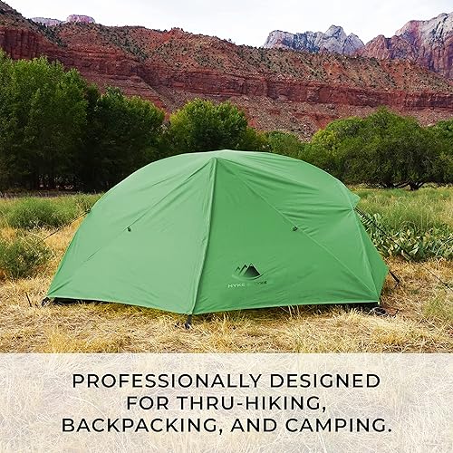 Miniatura 5 de Hyke & Byke Zion - Tienda de campaña de senderismo y mochilero, 3 estaciones, ultraligera, impermeable, para acampar con mosca de lluvia y huella, 1