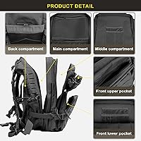 Vista 6 de Zavothy Mochila táctica militar de 45L para hombres y mujeres, paquete de asalto de 3 días, mochila grande con sistema Molle Army, Bag, Large