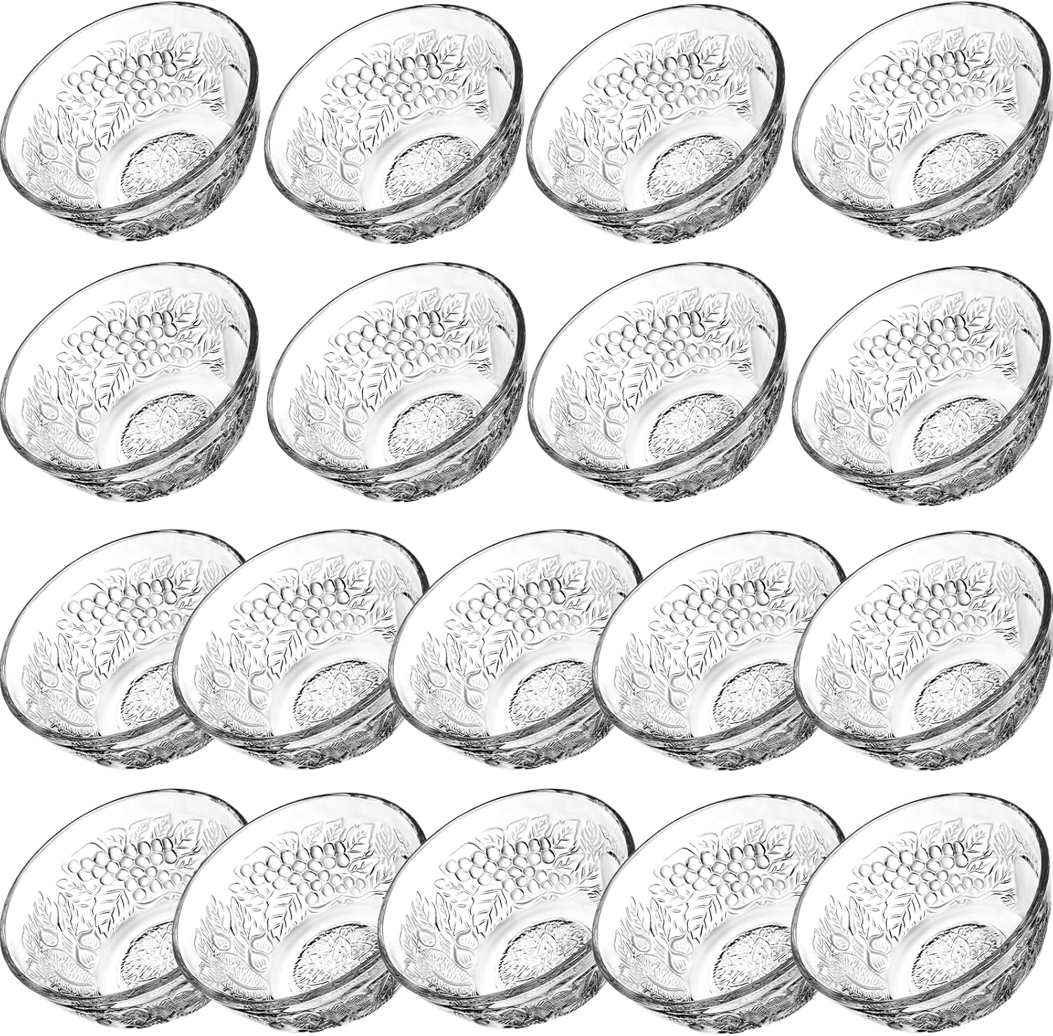 Peohud 18 Pack Small Glass Bowls, 300ml Dessert Bowls Glass Prep Bowls Mini Mixing Bowls Serving