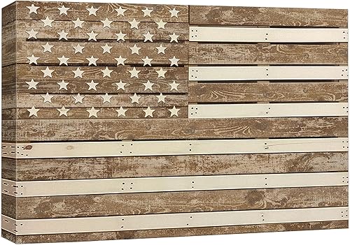 Miniatura 1 de wall26 Lienzo impreso para pared, panel de madera, bandera de Estados Unidos, historia educativa y escolar, arte moderno, nacional, clásico,