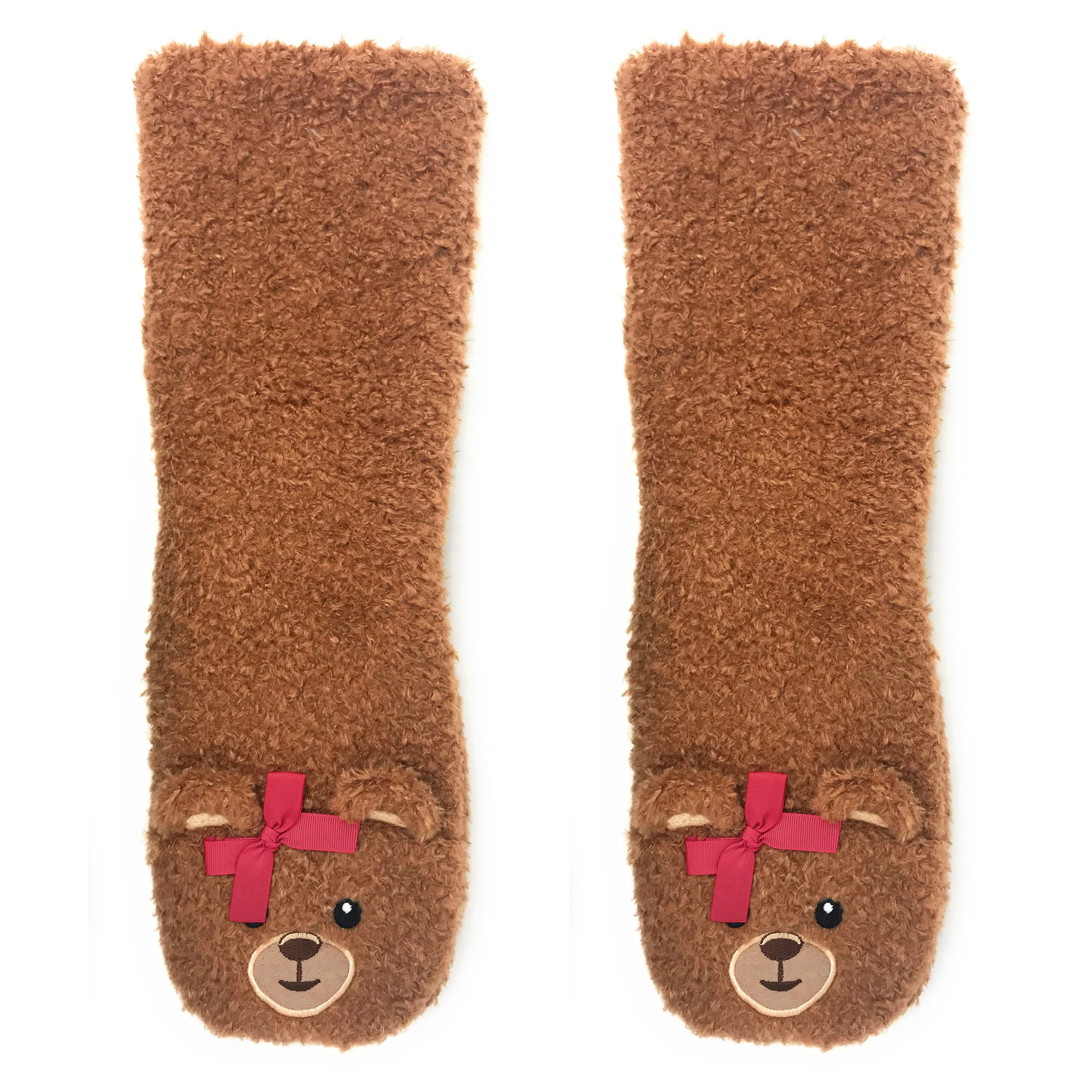 ooohyeah Womens Non Slip Fuzzy 3D Animal Slipper Socks, Funny Warm Cozy Fluffy Cute Indoor Slippers with Grippers
