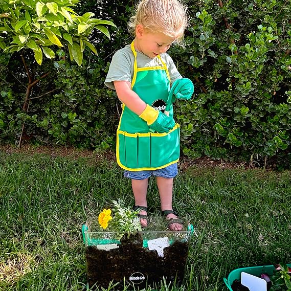 Red Toolbox Kids' Garden Tool Set Childrens 23-Piece Gardening Kit, Hands-on Learning Experience for Kids 3+