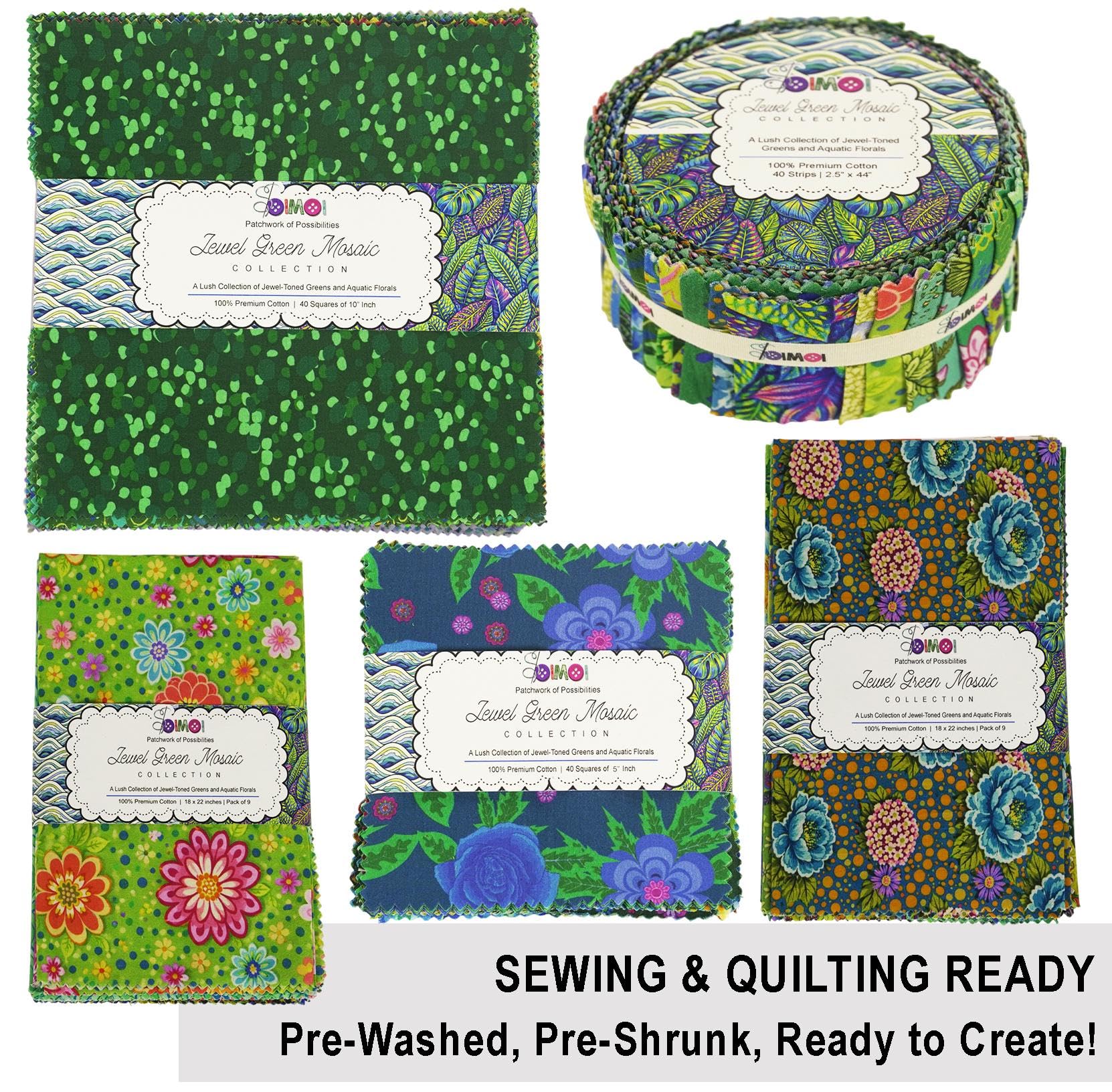 Soimoi 9 Stück Fat Quarter Bundle 100% Baumwollstoff, Patchwork-bedruckter Baumwollstoff für Handwerk, Bastelbedarf, Quilten zum Nähen, 45,7 x 55,9 cm