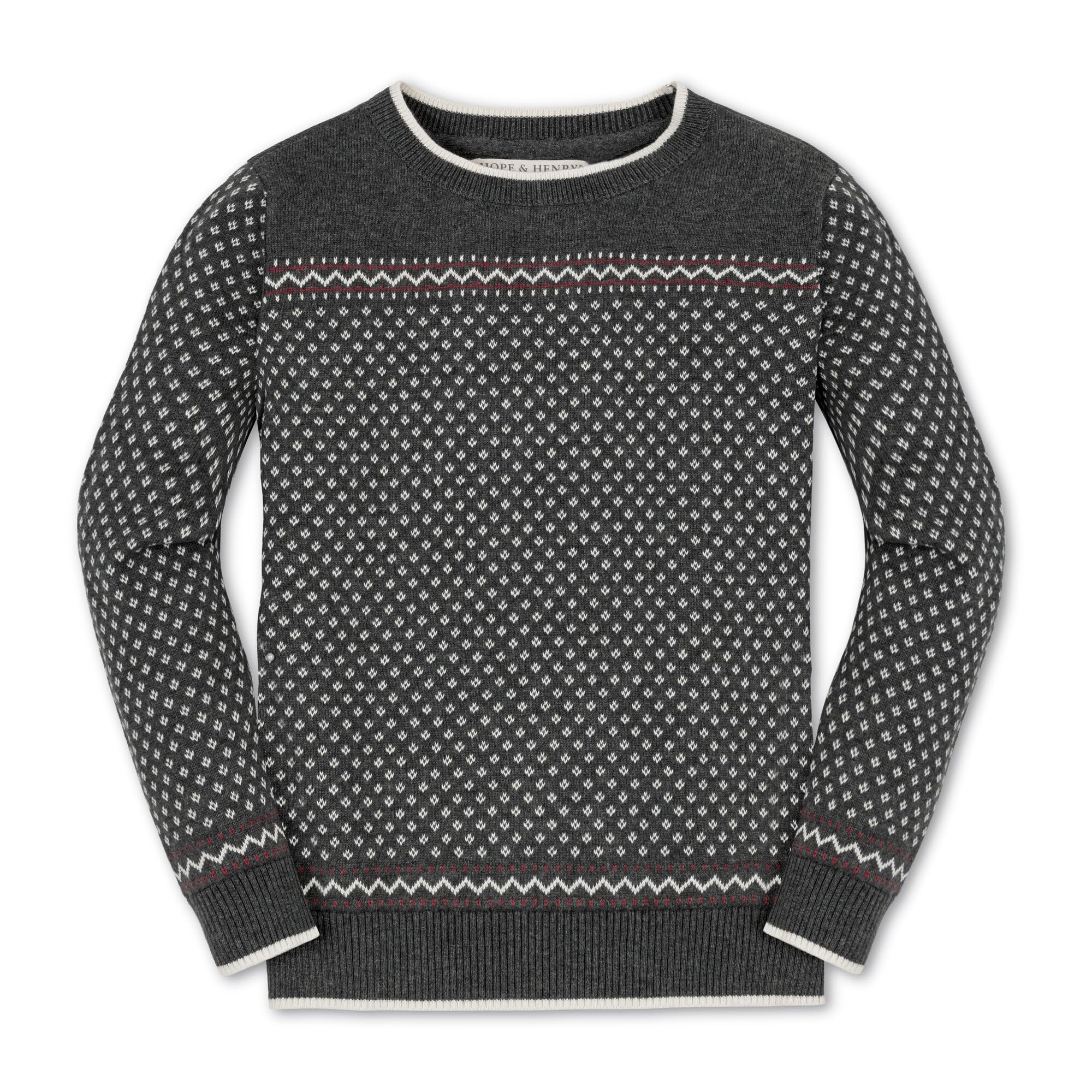 Hope &amp; Henry Boys' Long Sleeve Crew Neck Pullover Sweater