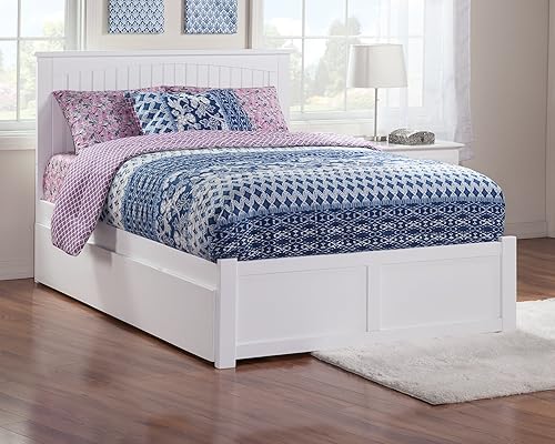 Miniatura 3 de AFI Nantucket - Tabla de pie de plataforma plana y cama nido urbana de tamaño matrimonial, color blanco